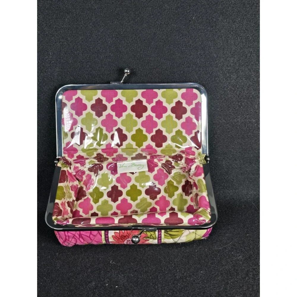 Vera Bradley Kiss Closure Makeup Bag Hello Dahlia Retired Pattern RARE